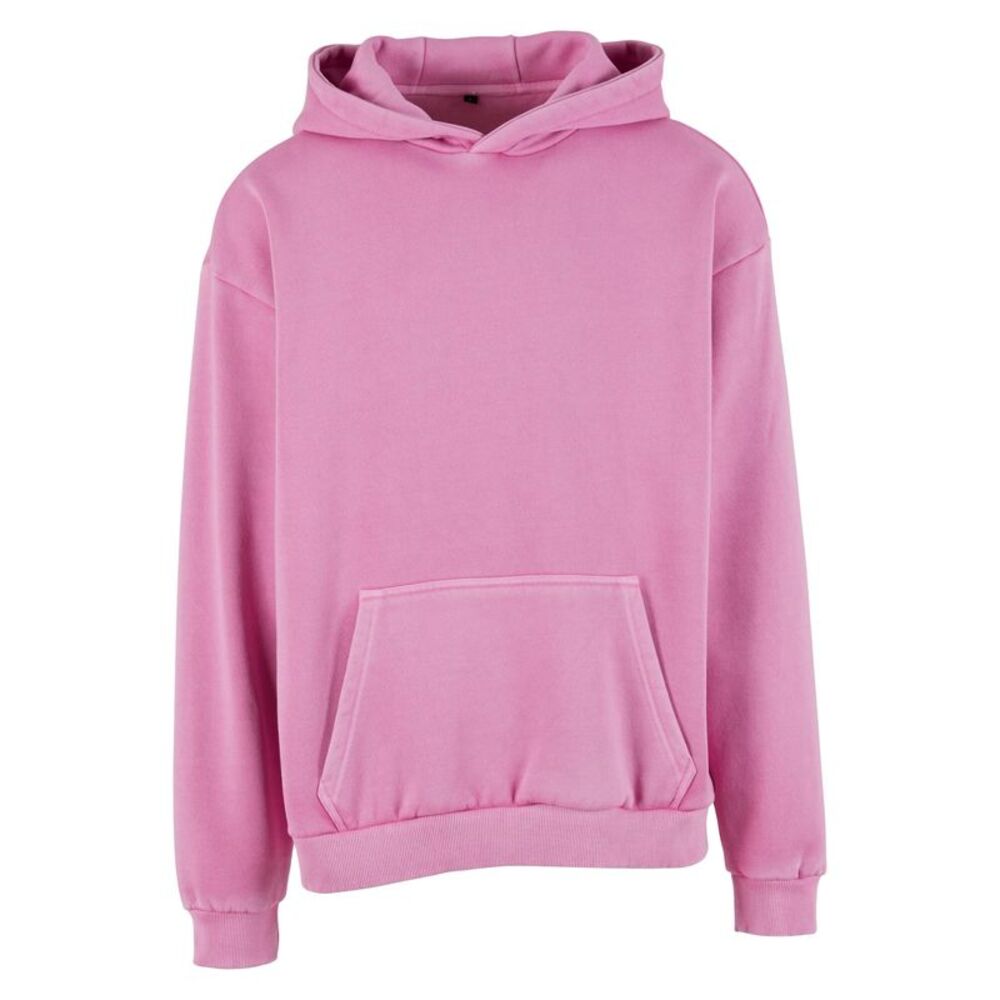 Build Your Brand Mens Vintage Heavy Hoodie / Cool Pink